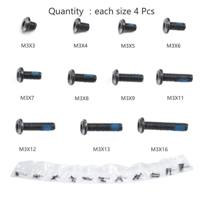 M3 *3*4*5*6*7*8*9*11*12*13*16  Screw Pack (4pcs)